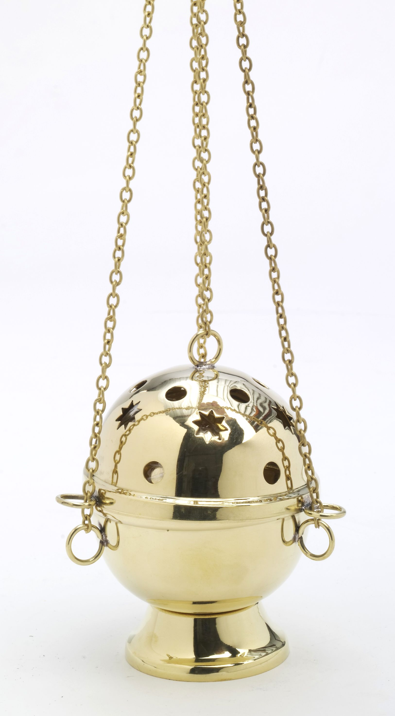 Trybularz mosiężny, kolor złoty (gwiazdki) - 15 cm. - TRYBULARZE, ŁÓDKI - Nowość