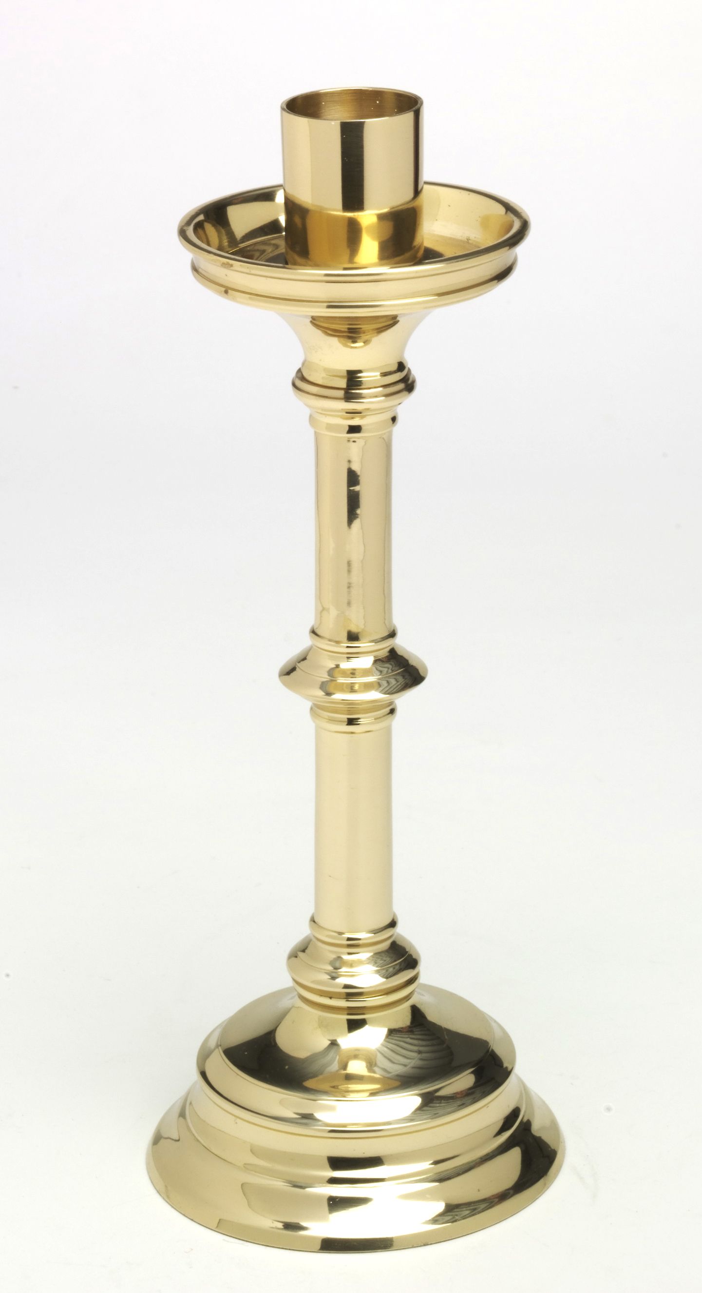 Świecznik ołtarzowy z litego mosiądzu - 32 cm. - ŚWIECZNIKI / LICHTARZE - zdjęcie 2 - Świecznik ołtarzowy z litego mosiądzu - 32 cm.