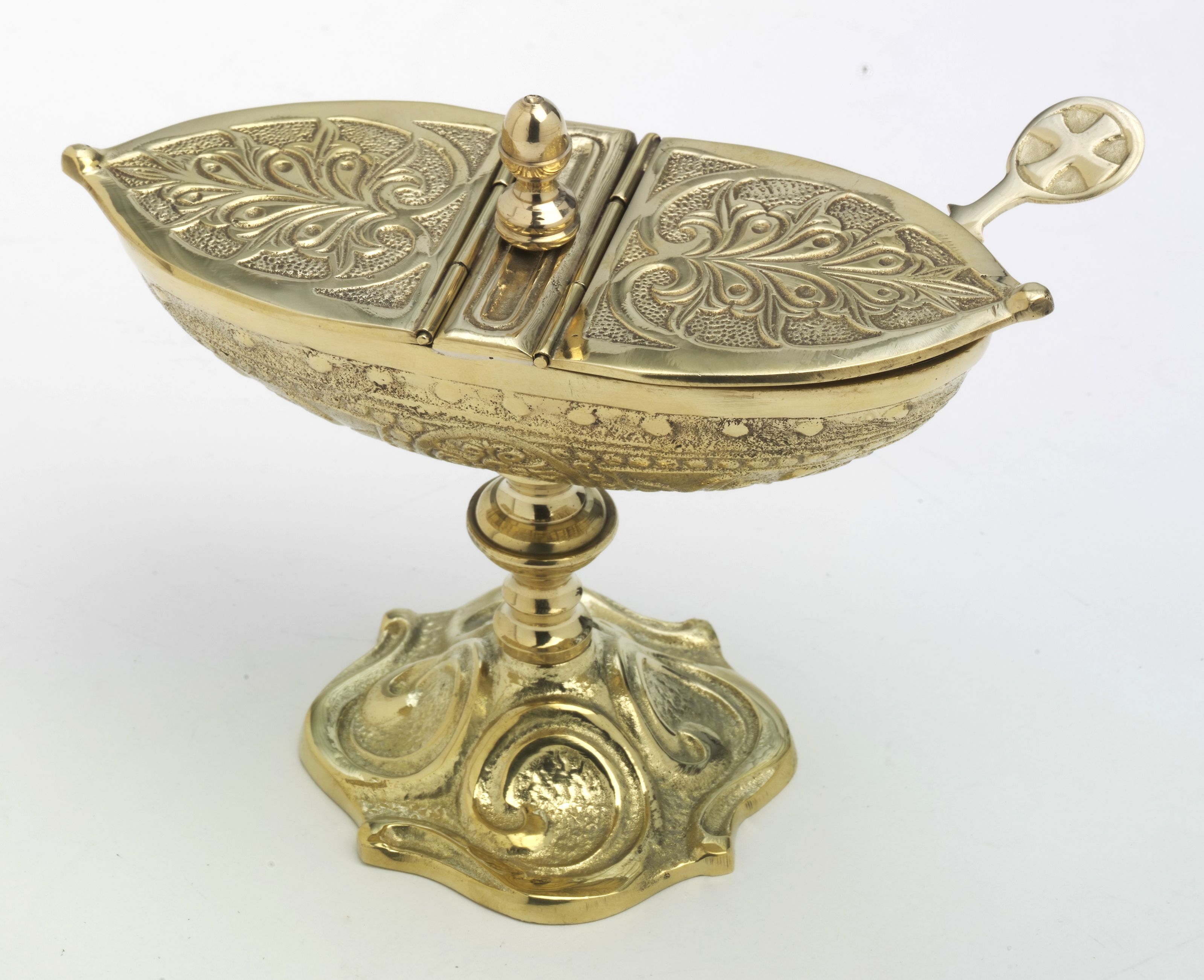 Łódka mosiężna kolor złoty, wys. 12 cm - TRYBULARZE, ŁÓDKI - Nowość