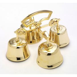 Dzwonki ołtarzowe mosiężne 4 tonowe - 14x21 cm - DZWONKI LITURGICZNE