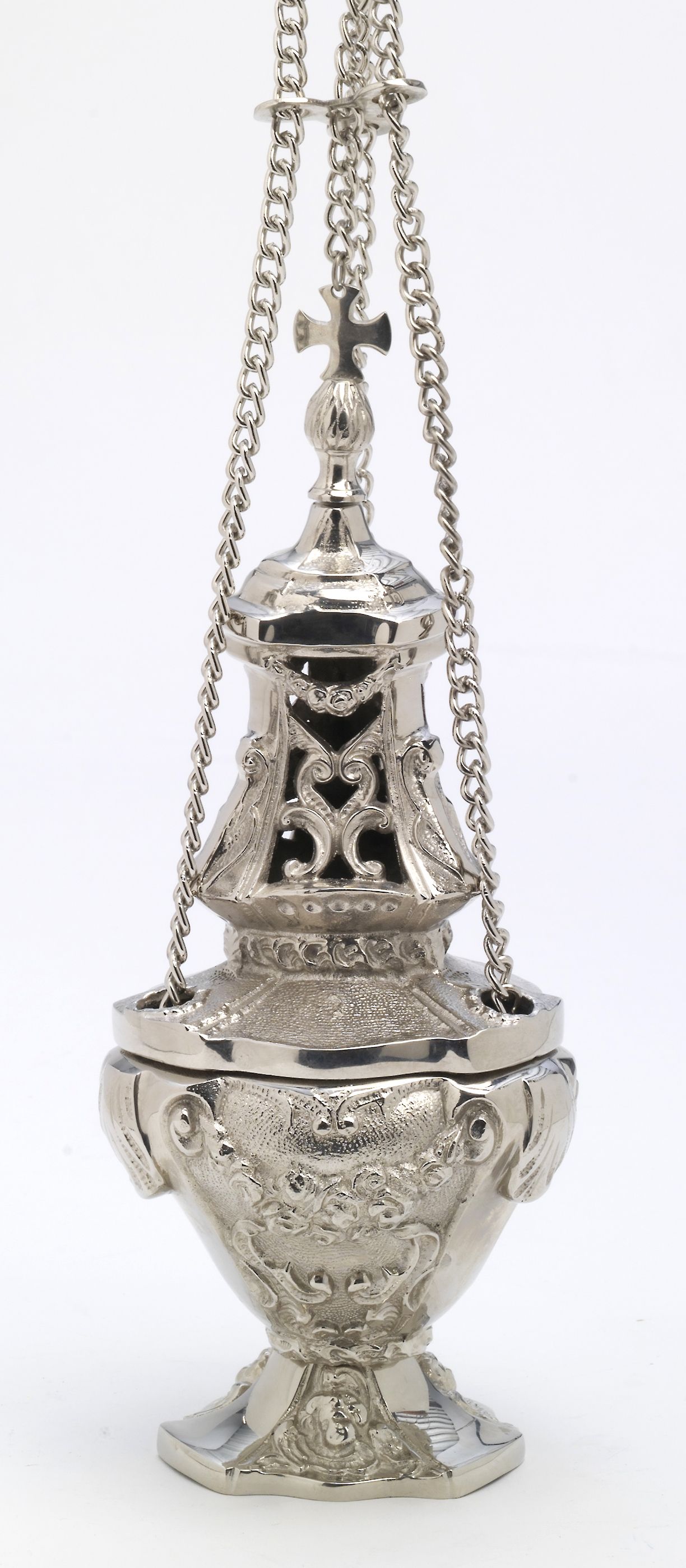 Trybularz mosiężny, niklowany, odlewany - 30 cm - TRYBULARZE, ŁÓDKI - Nowość