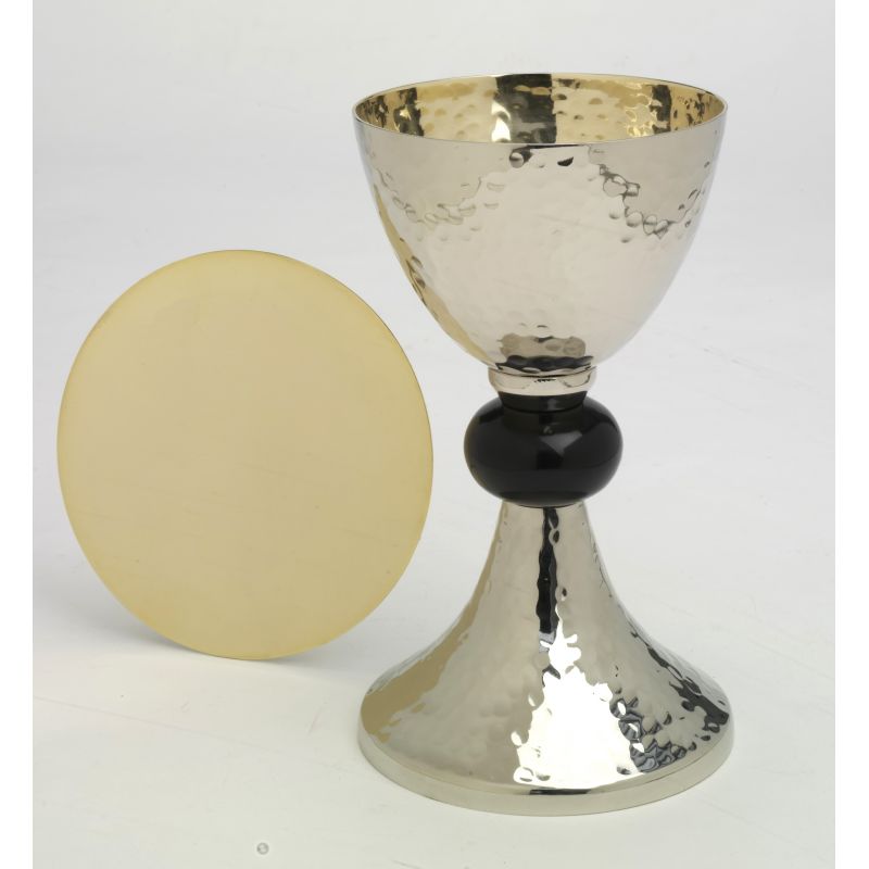 Kielich srebrny z czarnym pierścieniem - 20 cm. - KIELICHY MSZALNE - Kielich srebrny z czarnym pierścieniem - 20 cm.