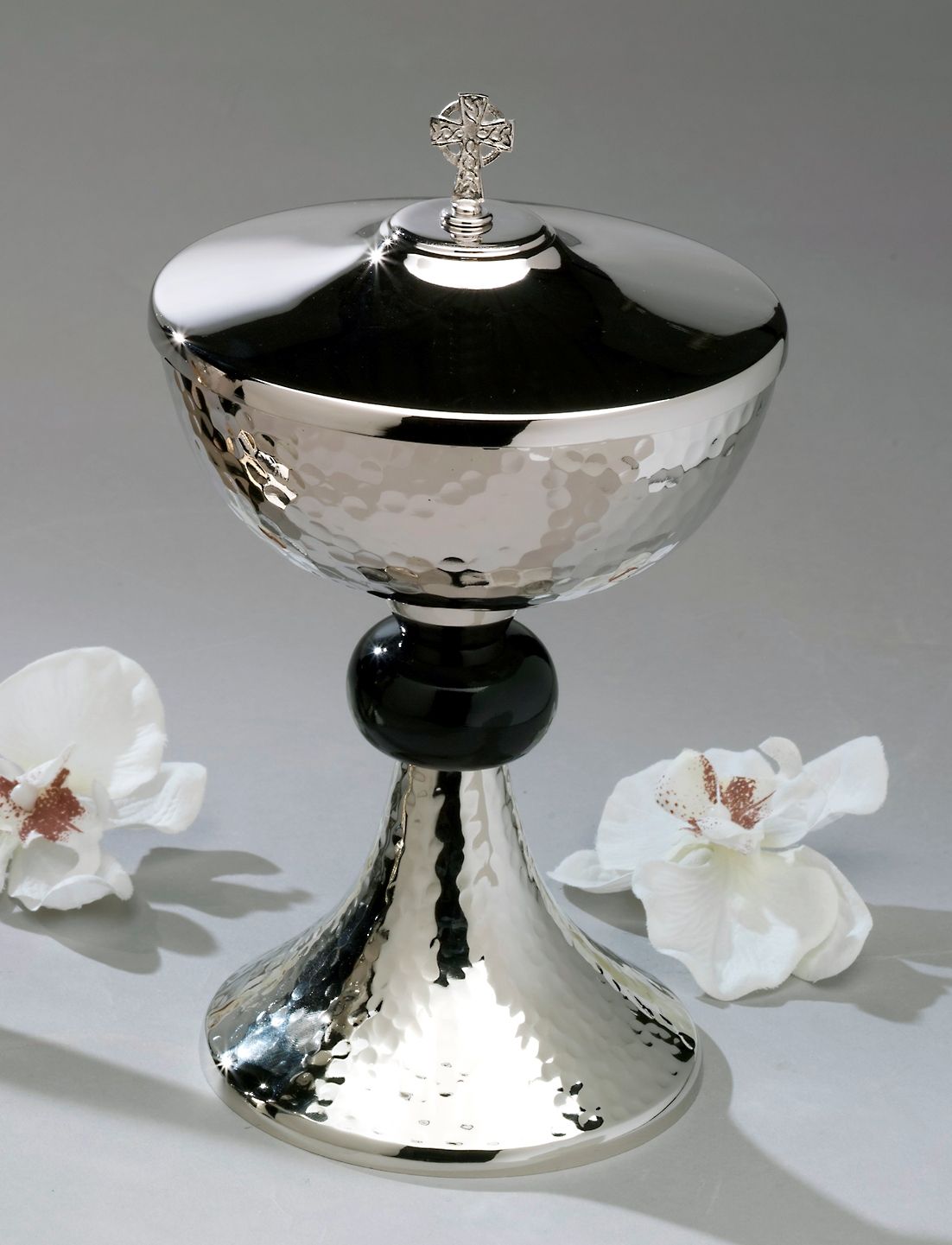 Puszka srebrna z czarnym pierścieniem - 24 cm - PUSZKI MSZALNE - Nowość