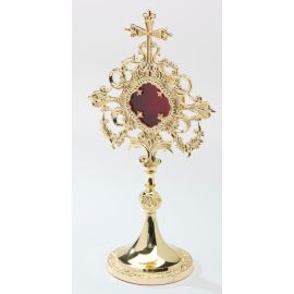 Relikwiarz z kamieniami szlachetnymi, pozłacany - 34 cm - RELIKWIARZE
