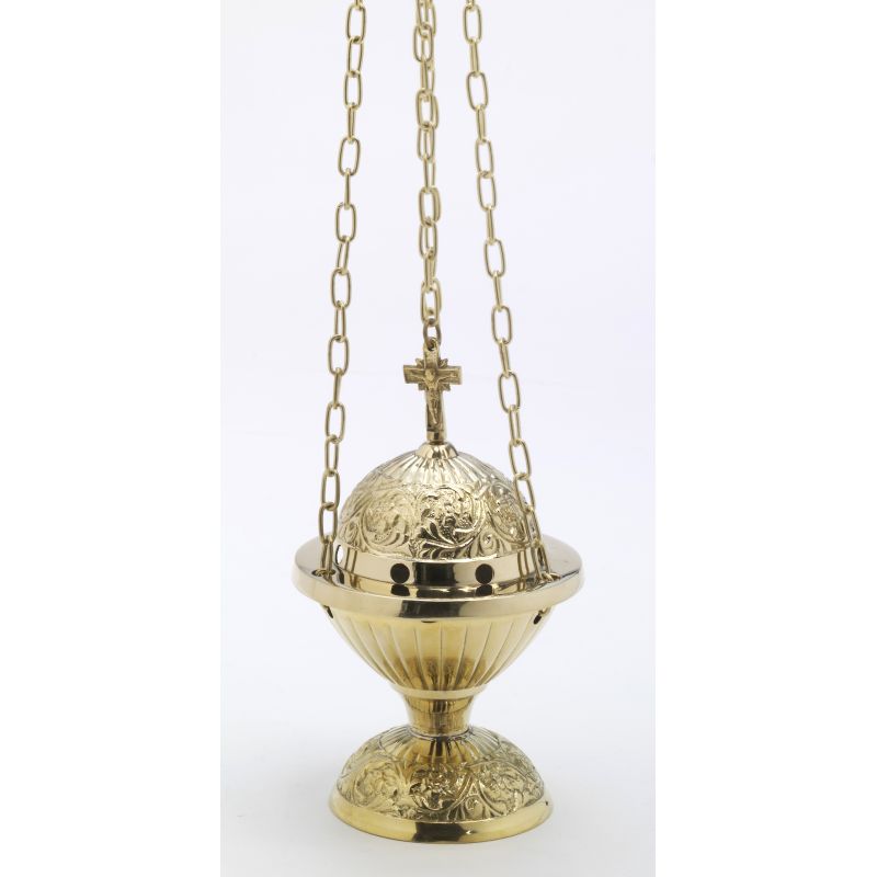 Trybularz mosiężny - 18 cm - TRYBULARZE, ŁÓDKI - Trybularz mosiężny - 18 cm