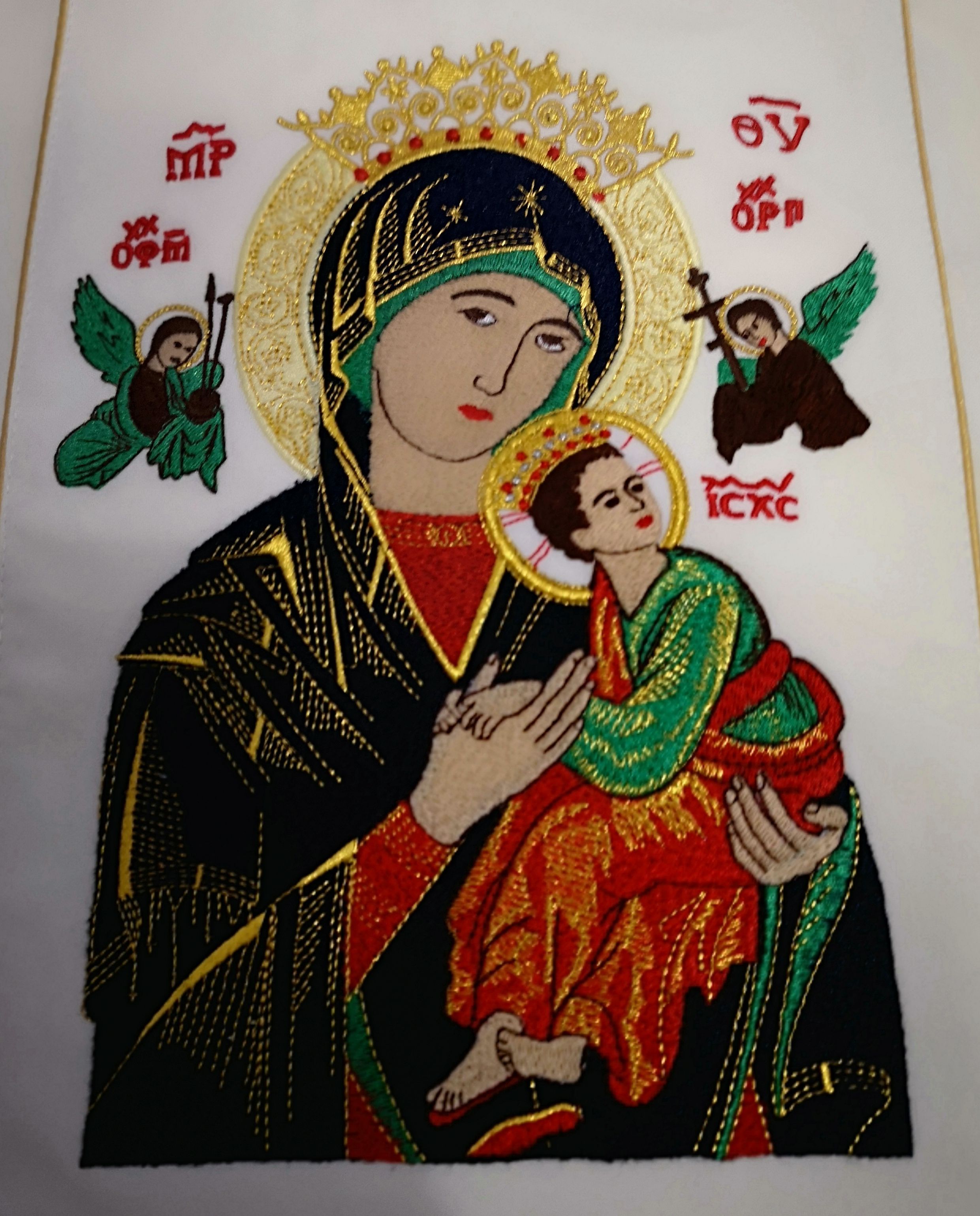 Ornat maryjny Matka Boża Nieustającej Pomocy (M19) - Ornaty Maryjne - zdjęcie 2 - Ornat maryjny Matka Boża Nieustającej Pomocy (M19)