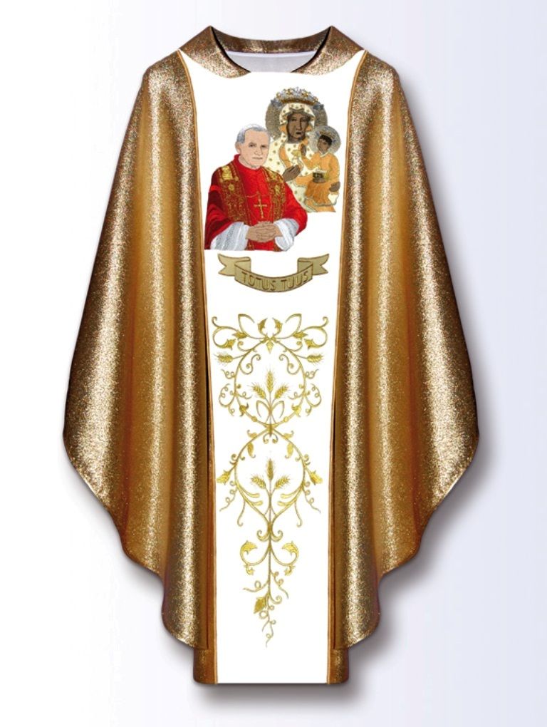 Ornat z wizerunkiem Jana Pawła II i MB Częstochowska (2) - Ornaty z wizerunkiem świętych - Nowość