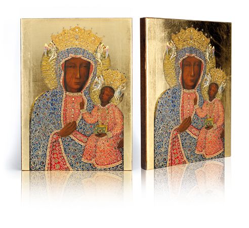 Ikona Matka Boża Częstochowska w sukience perłowej - Matka Boża - Nowość