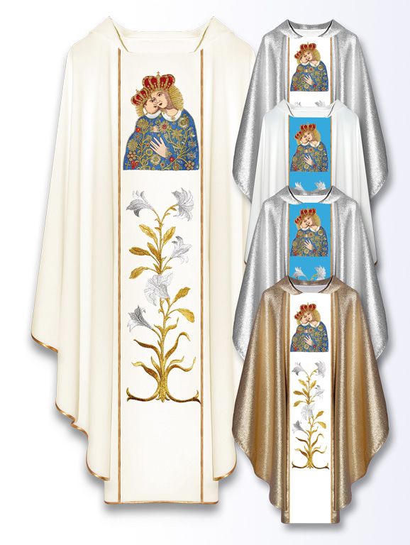 Ornat haftowany - MB Kalwaryjska (1) - Ornaty Maryjne - Nowość