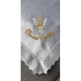 Szatka do Chrztu - kwadrat, złoty haft - Szatki haftowane do chrztu - zdjęcie 3 - Szatka do Chrztu - kwadrat, złoty haft