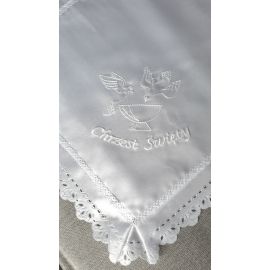 Szatka do Chrztu - kwadrat (białe gołębie) - Szatki haftowane do chrztu - zdjęcie 2 - Szatka do Chrztu - kwadrat (białe gołębie)