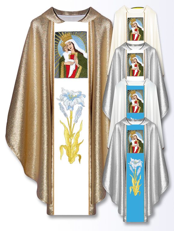Ornat z haftowanym wizerunkiem - Matka Boża Kozielska - Ornaty Maryjne - Nowość