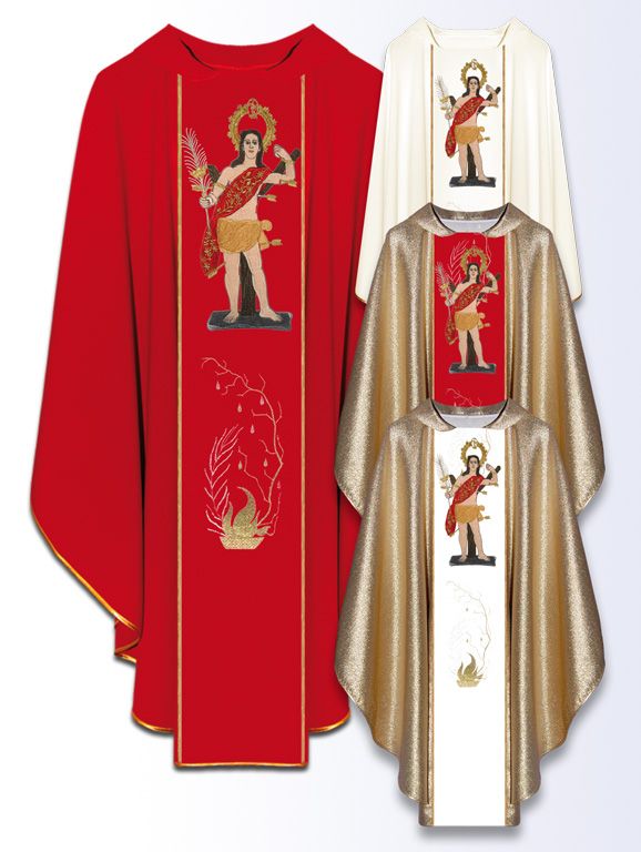 Ornat z haftowanym wizerunkiem - Święty Sebastian - Ornaty z wizerunkiem świętych - Nowość