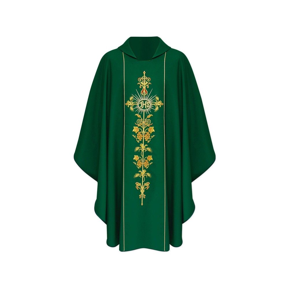 Ornat gotycki IHS - kolory liturgiczne (1) - Ornaty haftowane - zdjęcie 2 - Ornat gotycki IHS (1)