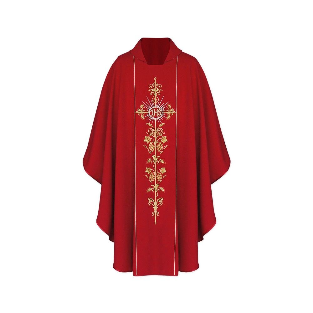 Ornat gotycki IHS - kolory liturgiczne (1) - Ornaty haftowane - zdjęcie 3 - Ornat gotycki IHS (1)