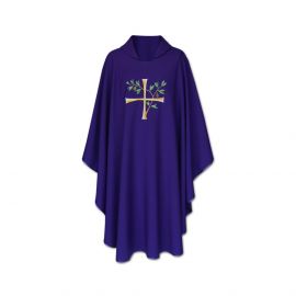 Ornat gotycki Krzyż, kłosy- kolory liturgiczne (2) - Ornaty haftowane - zdjęcie 3 - Ornat gotycki Krzyż, kłosy (2)