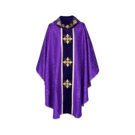 Ornat gotycki krzyż- kolory liturgiczne (8) - Ornaty haftowane - zdjęcie 2 - Ornat gotycki krzyż- kolory liturgiczne (8)