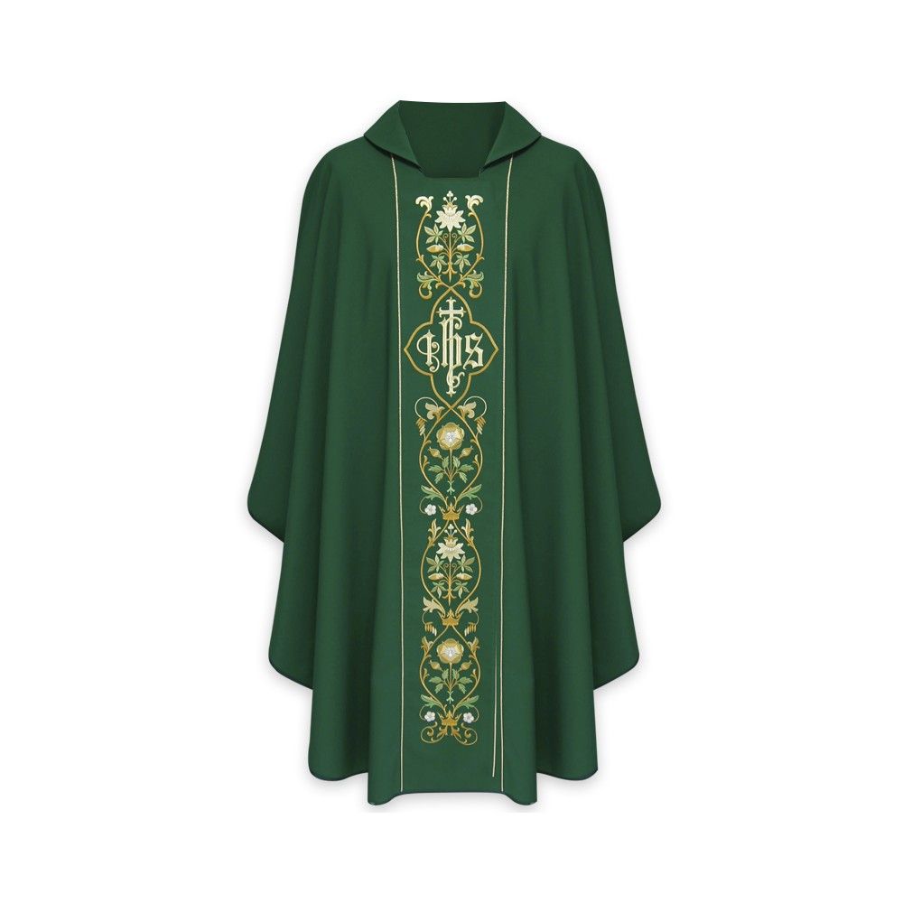 Ornat gotycki IHS - kolory liturgiczne (15) - Ornaty haftowane - zdjęcie 3 - Ornat gotycki IHS - kolory liturgiczne (15)
