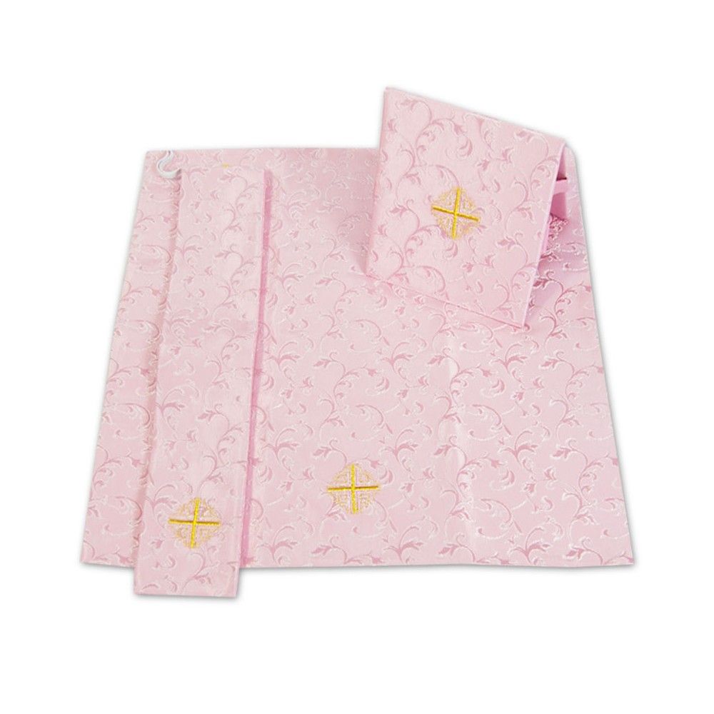 Zestaw Bursa, Manipularz i Welon na Kielich - blady róż - BURSY, ZESTAWY DO CHORYCH - Nowość