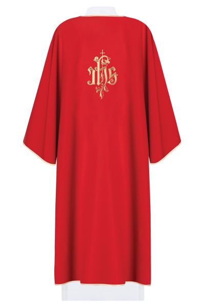Dalmatyka haftowana IHS - czerwona (5) - DALMATYKI - zdjęcie 2 - Dalmatyka haftowana IHS - czerwona
