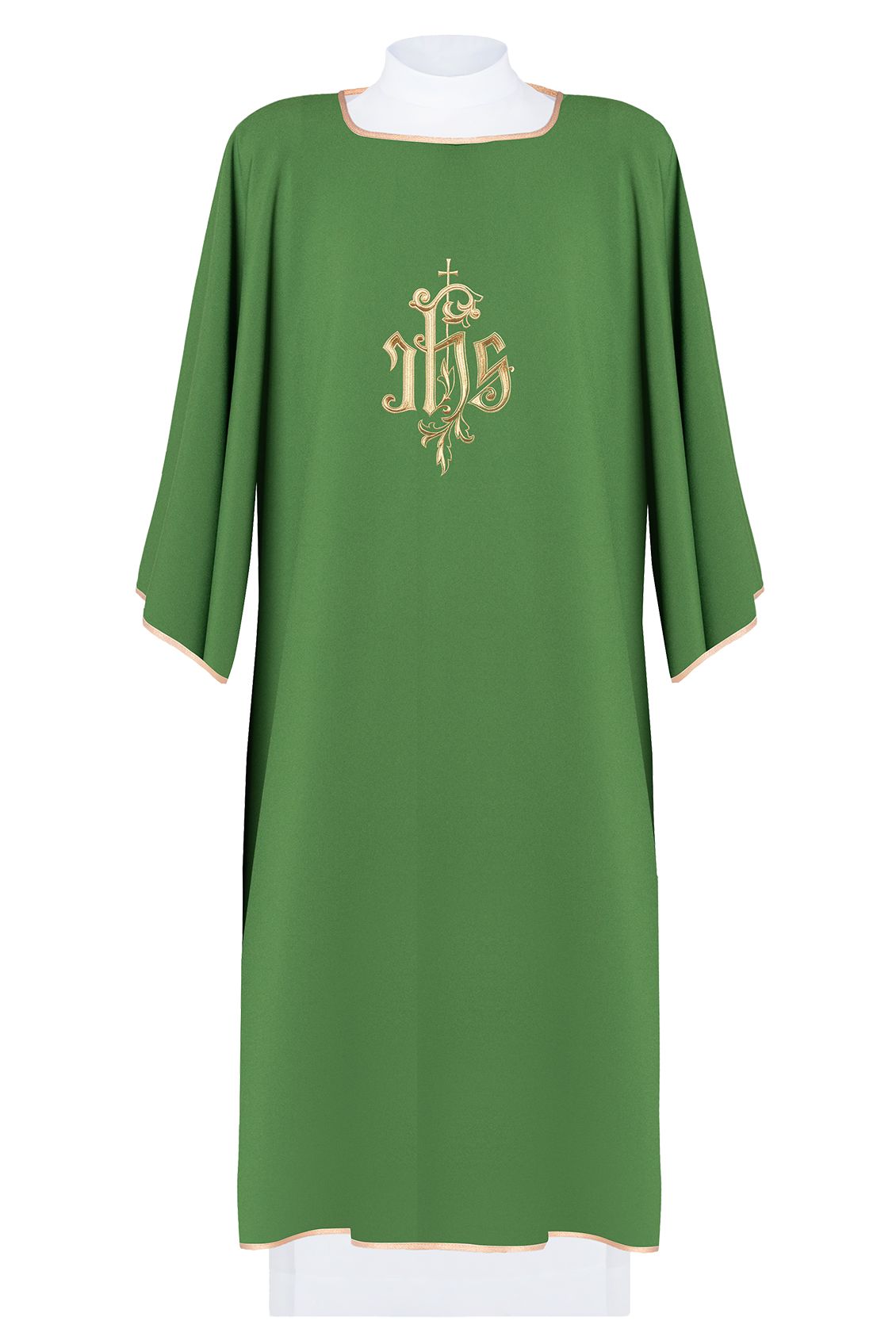 Dalmatyka haftowana IHS - zielona (6) - DALMATYKI - Nowość