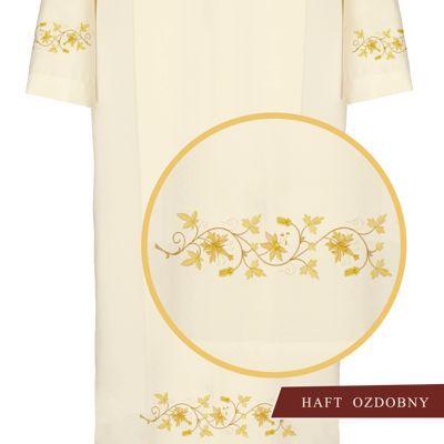 Alba kapłańska haftowana - 05 - KOMŻE I ALBY  KAPŁAŃSKIE - zdjęcie 2 - Alba kapłańska haftowana - 05