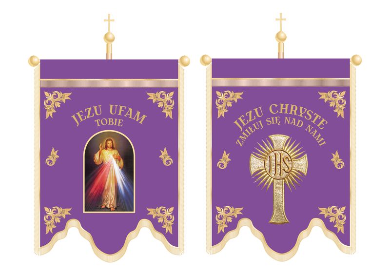 Chorągiew pogrzebowa - Jezu Ufam Tobie - CHORĄGWIE, SZTANDARY - Nowość