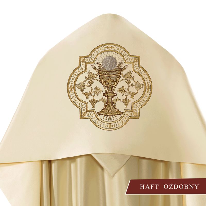 Welon liturgiczny kielich haftowany, ecru satyna (20) - WELONY - Nowość