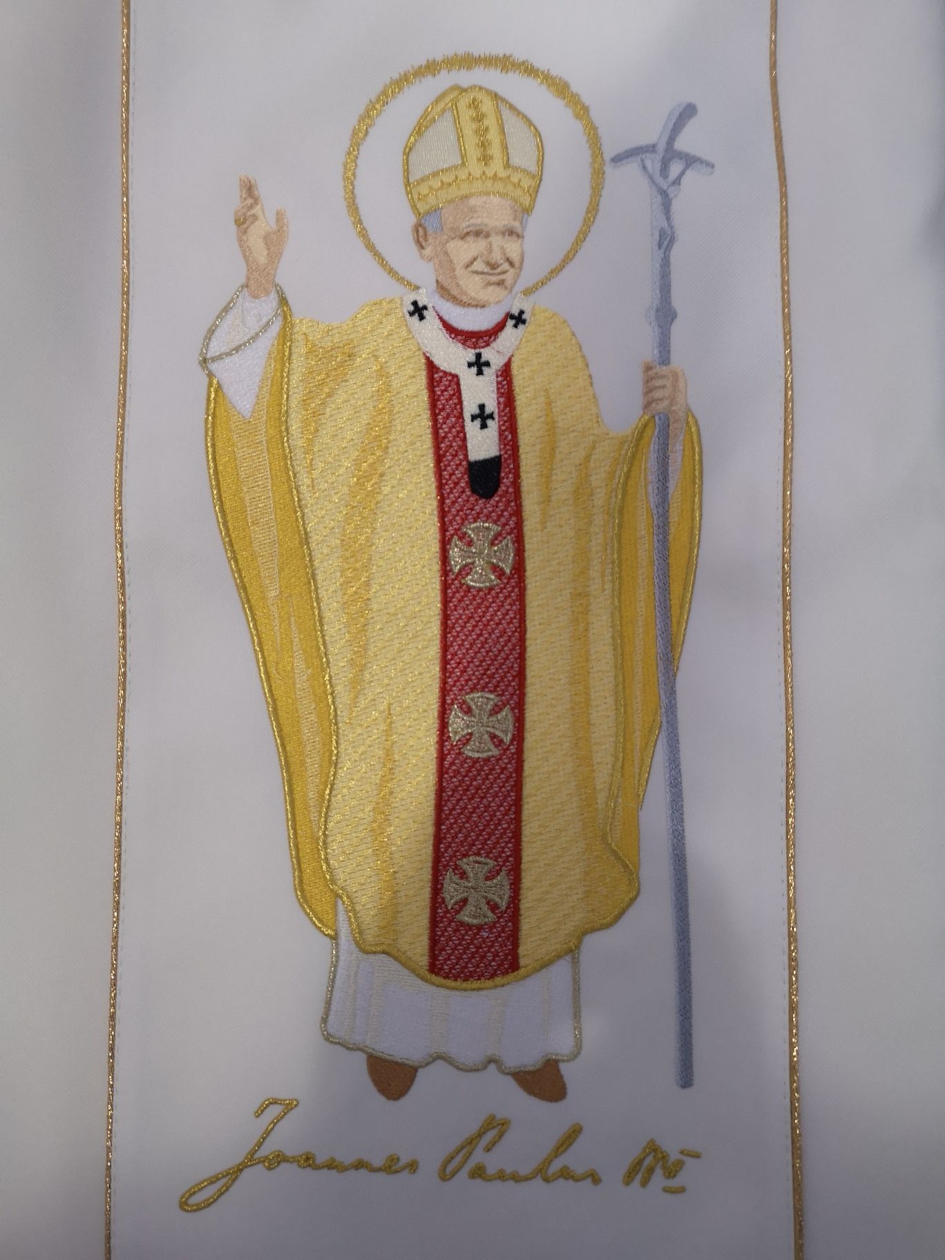 Ornat Jan Paweł II - cała postać - Ornaty z wizerunkiem świętych - zdjęcie 2 - Ornat Jan Paweł II - cała postać