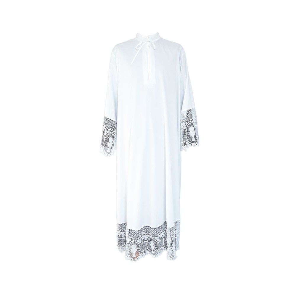 Alba kapłańska z gipiurą wzór kielich - KOMŻE I ALBY  KAPŁAŃSKIE - Nowość