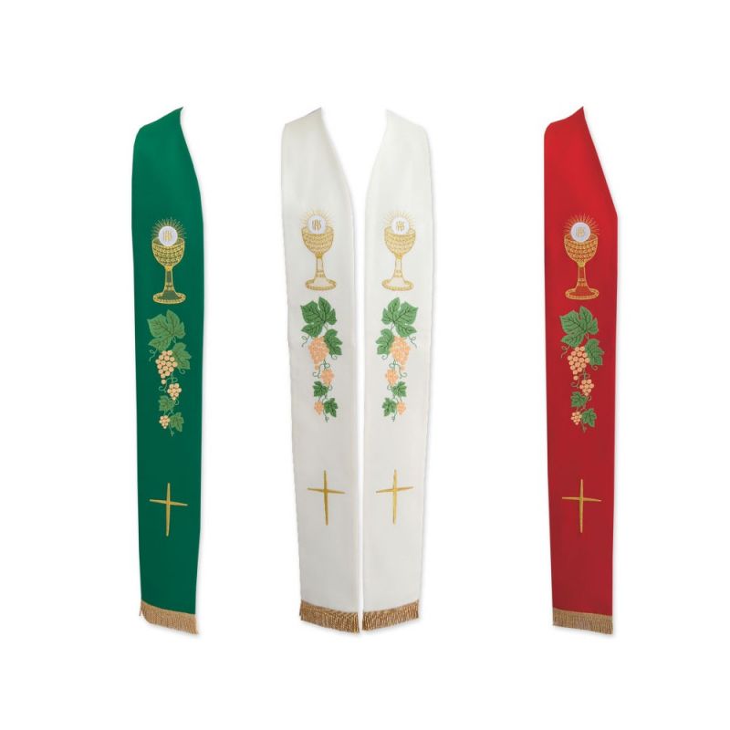 Stuła kapłańska eucharystyczna - 3 kolory - EUCHARYSTYCZNE - Stuła kapłańska eucharystyczna - 3 kolory