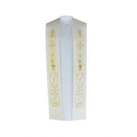 Stuła kapłańska bawełniana - złoty haft - kolory liturgiczne - EUCHARYSTYCZNE - zdjęcie 4 - Stuła kapłańska bawełniana - złoty haft