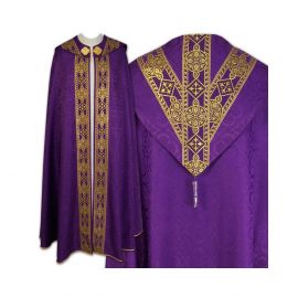 Kapa Semi-Gotycka (kolory liturgiczne) - tkane pasy, żakard (26) - KAPY LITURGICZNE