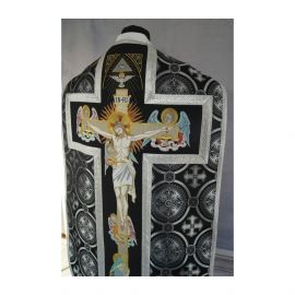 Ornat rzymski haftowany - Chrystus na krzyżu (19) - ORNATY NA WIELKI POST - zdjęcie 6 - Ornat rzymski haftowany - Chrystus na krzyżu (19)