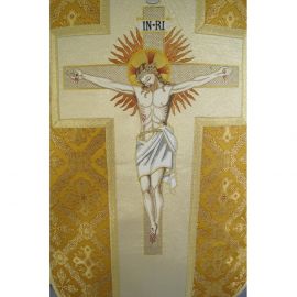 Ornat rzymski haftowany - Chrystus na krzyżu (20) - Ornaty z Jezusem - zdjęcie 5 - Ornat rzymski haftowany - Chrystus na krzyżu (20)