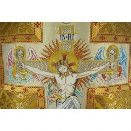 Ornat rzymski haftowany - Chrystus na krzyżu (22) - Ornaty z Jezusem - zdjęcie 3 - Ornat rzymski haftowany - Chrystus na krzyżu (22)