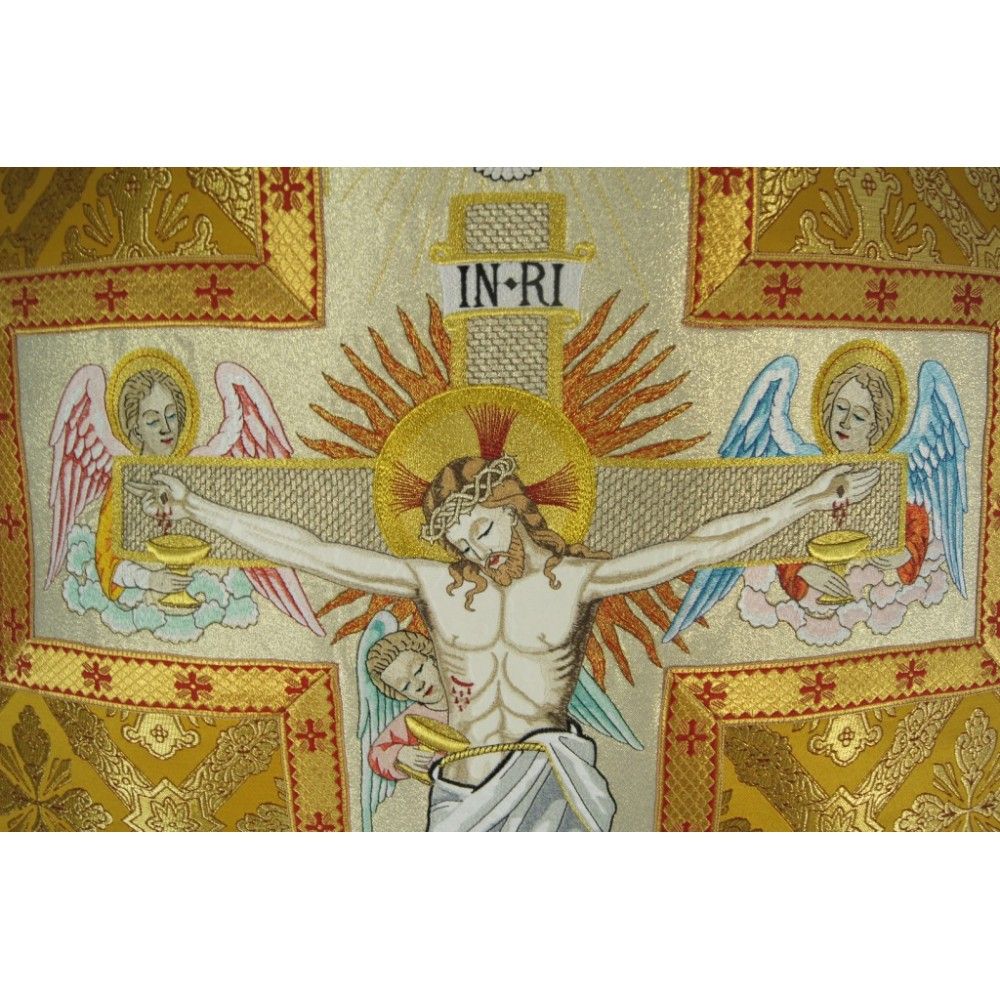 Ornat rzymski haftowany - Chrystus na krzyżu (22) - Ornaty z Jezusem - zdjęcie 3 - Ornat rzymski haftowany - Chrystus na krzyżu (22)