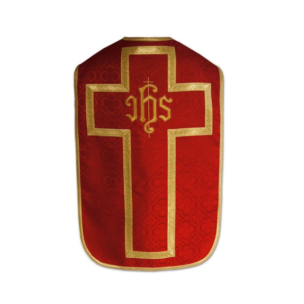Ornat rzymski IHS - kolory liturgiczne, żakard (29) - Ornaty rzymskie - zdjęcie 2 - Ornat rzymski - kolory liturgiczne, żakard (29)