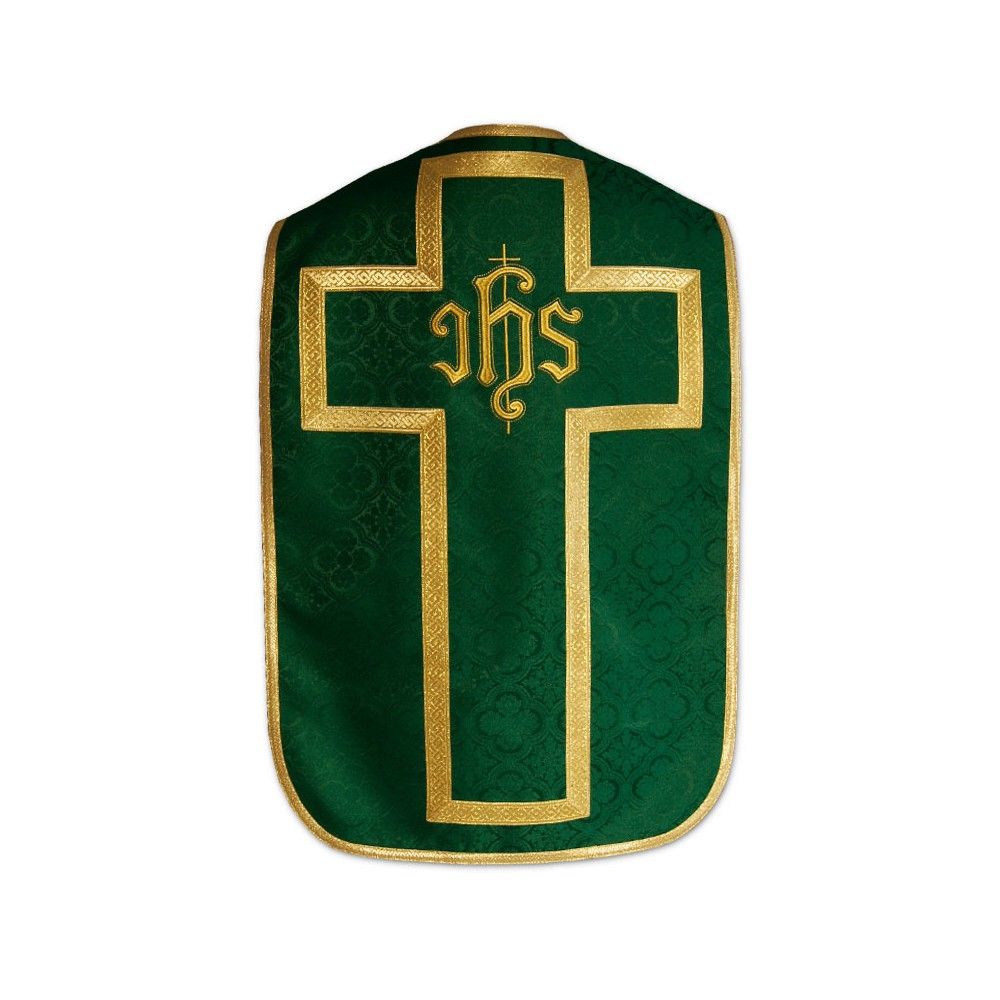 Ornat rzymski IHS - kolory liturgiczne, żakard (29) - Ornaty rzymskie - zdjęcie 5 - Ornat rzymski - kolory liturgiczne, żakard (29)