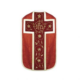 Ornat rzymski IHS - kolory liturgiczne, żakard (34) - Ornaty rzymskie - zdjęcie 3 - Ornat rzymski IHS - kolory liturgiczne, żakard (34)