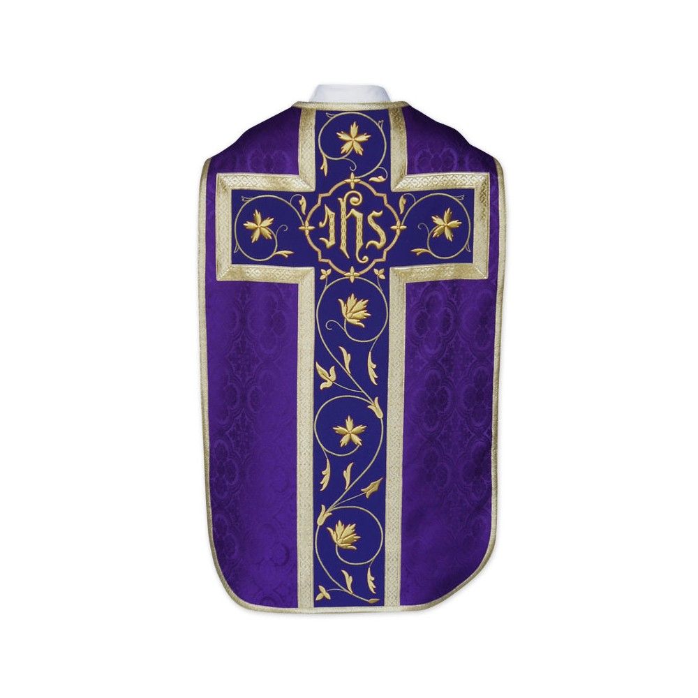 Ornat rzymski IHS - kolory liturgiczne, żakard (34) - Ornaty rzymskie - zdjęcie 2 - Ornat rzymski IHS - kolory liturgiczne, żakard (34)