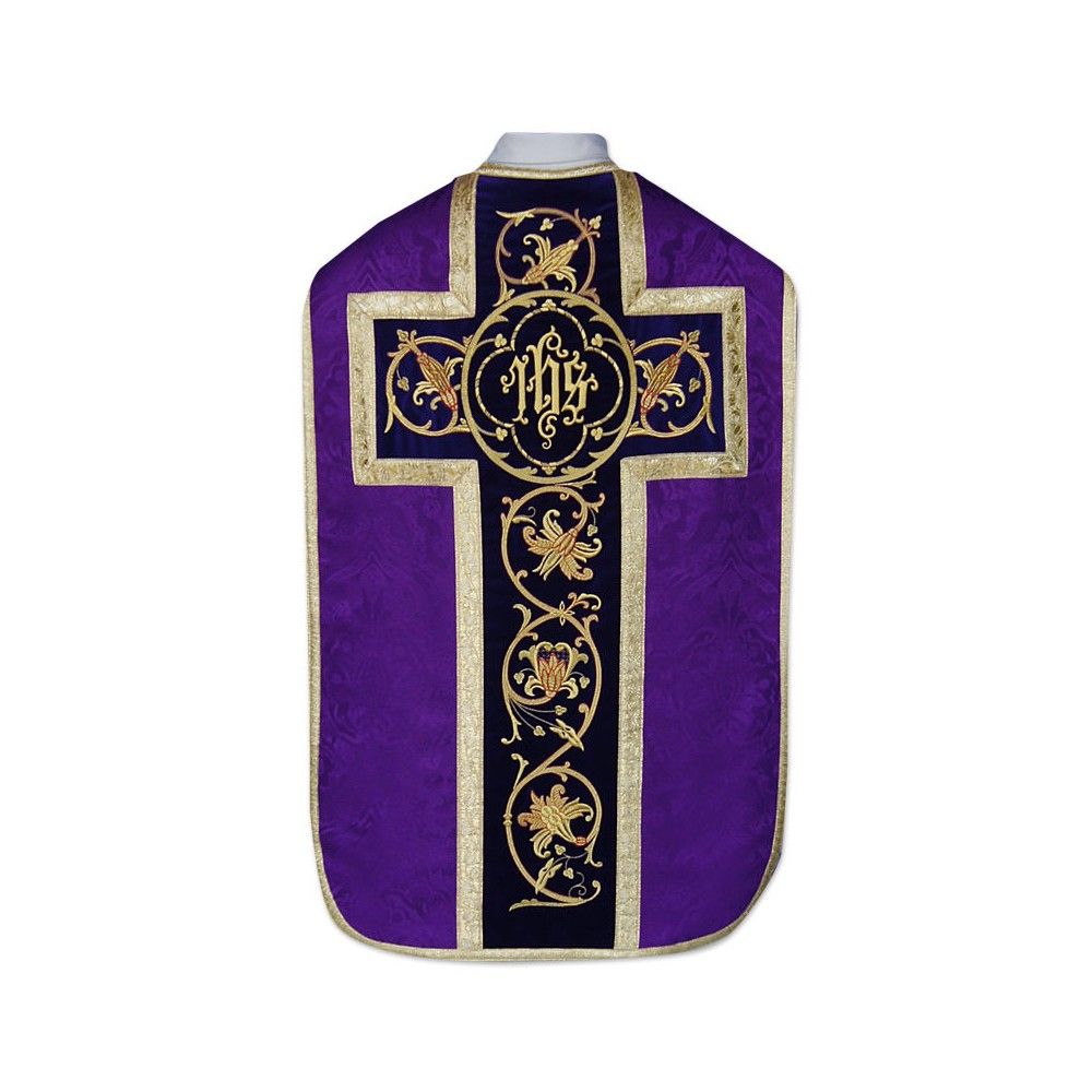 Ornat rzymski IHS - kolory liturgiczne, żakard (35) - Ornaty rzymskie - zdjęcie 3 - Ornat rzymski IHS - kolory liturgiczne, żakard (34)