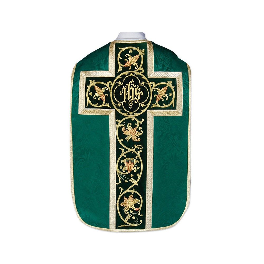 Ornat rzymski IHS - kolory liturgiczne, żakard (35) - Ornaty rzymskie - zdjęcie 5 - Ornat rzymski IHS - kolory liturgiczne, żakard (34)
