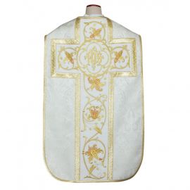 Ornat rzymski IHS - kolory liturgiczne, żakard (35) - Ornaty rzymskie - zdjęcie 2 - Ornat rzymski IHS - kolory liturgiczne, żakard (34)