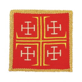 Palka haftowana czerwona - Krzyż Jerozolimski - kolor czerwony