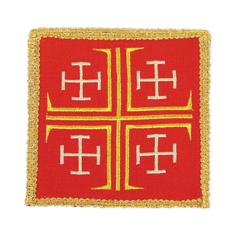 Palka haftowana czerwona - Krzyż Jerozolimski - kolor czerwony - Palka haftowana - Krzyż Jerozolimski