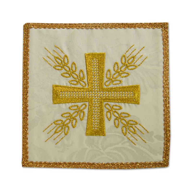 Palka haftowana ecru - Krzyż i kłosy - kolor ecru - Palka haftowana ecru - Krzyż i kłosy