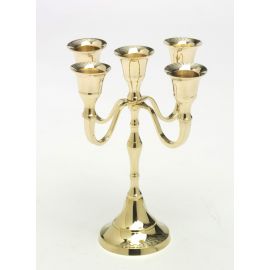 Świecznik na 5 chudych świeczek - mosiężny - 18 cm - ŚWIECZNIKI / LICHTARZE