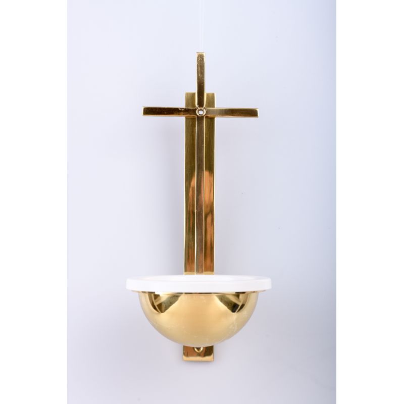 Kropielnica mosiężna krzyż - 31 cm - KROPIELNICE - Kropielnica mosiężna krzyż - 31 cm