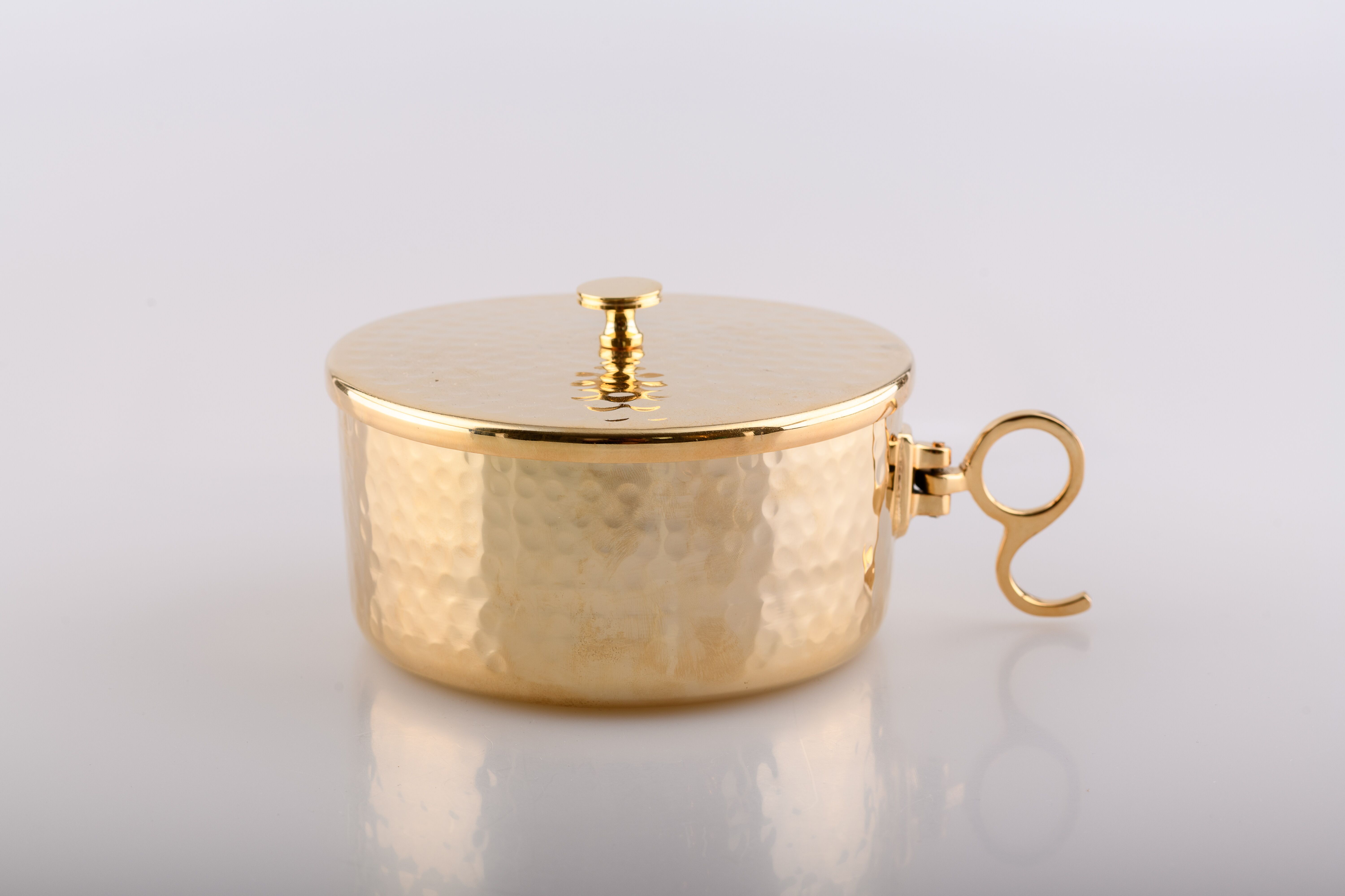 Puszka na komunikanty, pozłacana z zamknięciem - 6,5 cm - PUSZKI MSZALNE - Nowość